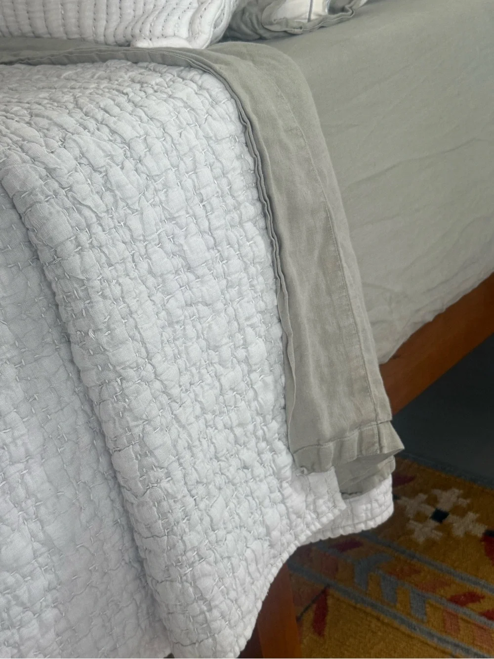 Pottery Barn Linen Garment Wash Quilt K
